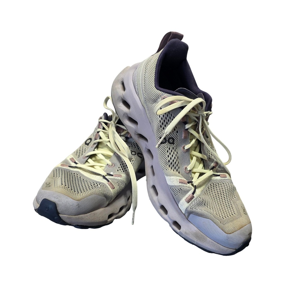 On Cloudsurfer Running Shoes Light Grey Purple Cream Womens‎ 9.5 Neutral Cushion